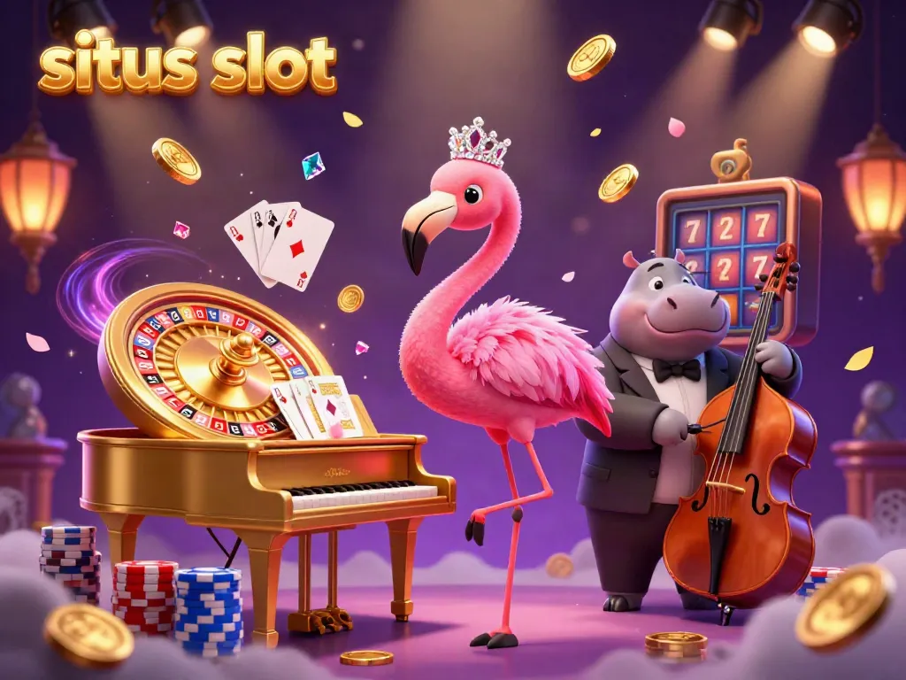 Experience thrilling jackpots at situs slot, featuring vibrant characters and iconic casino elements.